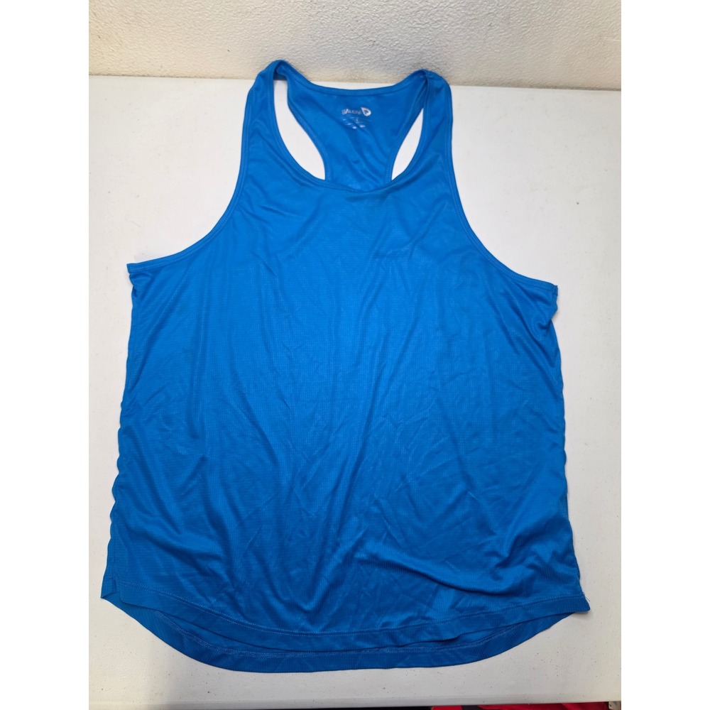 Baleaf Womens Blue Racerback Athletic Tank Top Size L Grid Texture Gym Workout